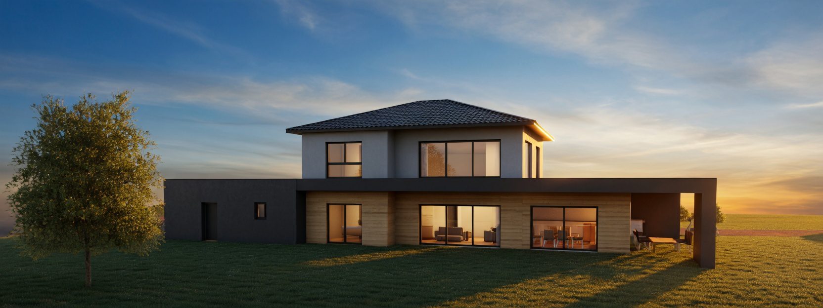 Maison contemporaine - construction neuve architecte Loire